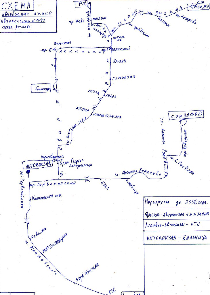 Схемы маршрутов (Болхов) Схемы маршрутов (Болхов)