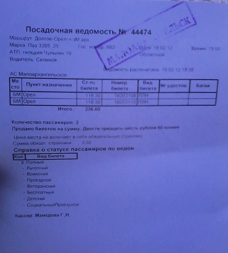 Проездные документы (Малоархангельск) Проездные документы (Малоархангельск)